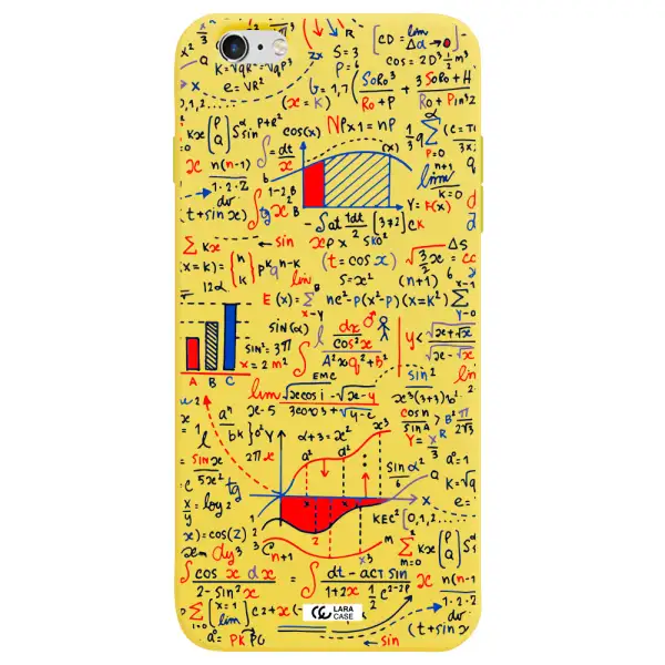 Math Blackboard Apple iPhone 6 s plus Silicone canary yellow Case
