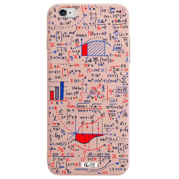 Math Blackboard Apple iPhone 6 s plus Silicone pastel pink Case