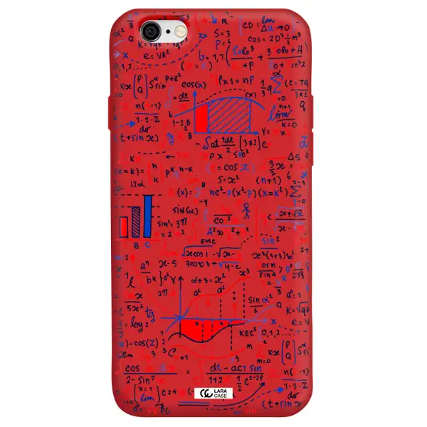 Math Blackboard Apple iPhone 6 Silicone Imperial Red Case