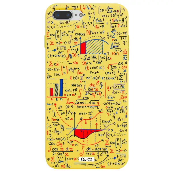Math Blackboard Apple iPhone 7 plus Silicone canary yellow Case