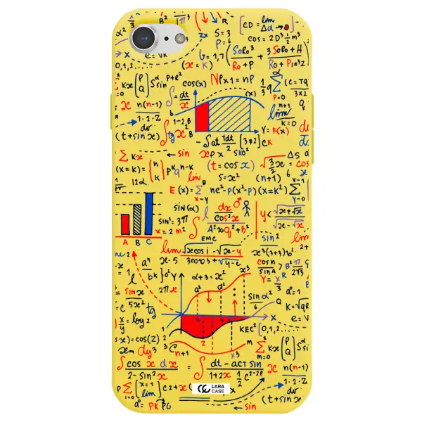 Math Blackboard Apple iPhone 7 Silicone canary yellow Case