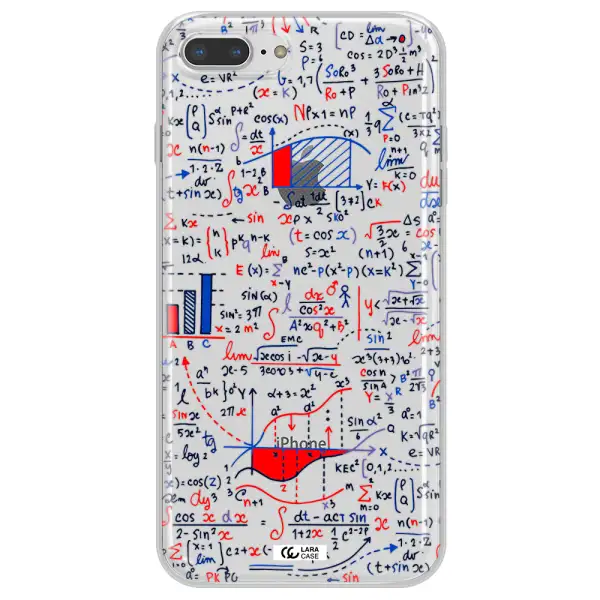 Math Blackboard Apple iPhone 8 plus Clear TPU Case