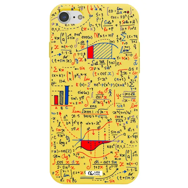 Math Blackboard Apple iPhone 8 Silicone canary yellow Case