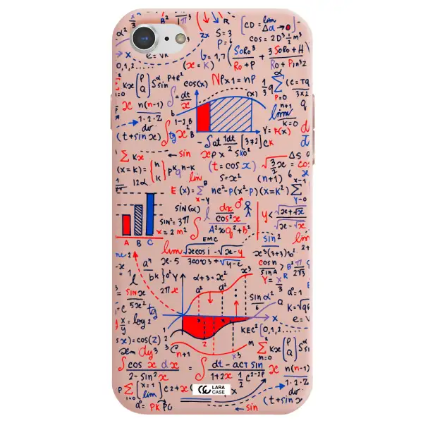 Math Blackboard Apple iPhone 8 Silicone pastel pink Case