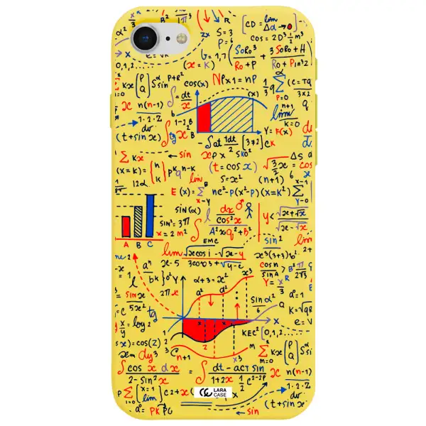 Math Blackboard Apple iPhone se 2020 Silicone canary yellow Case