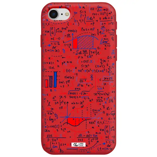 Math Blackboard Apple iPhone se 2020 Silicone Imperial Red Case