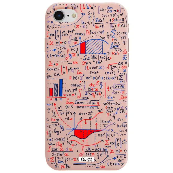 Math Blackboard Apple iPhone se 2020 Silicone pastel pink Case