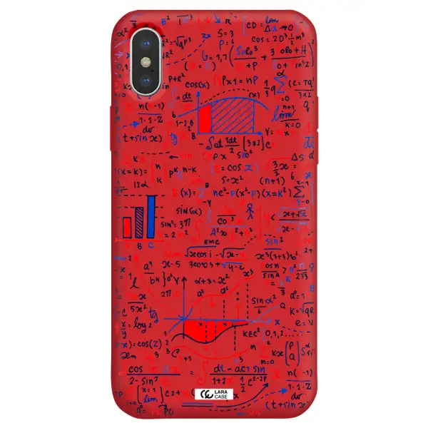Math Blackboard Apple iPhone XS max Silicone Imperial Red Case
