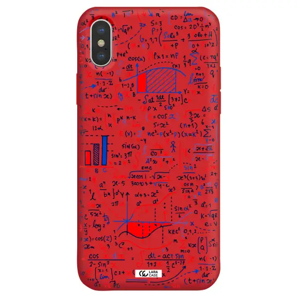 Math Blackboard Apple iPhone XS Silicone Imperial Red Case