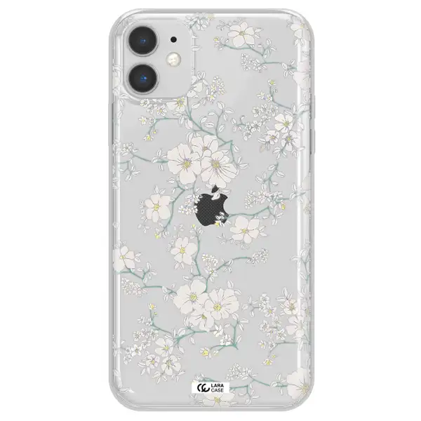 White Flower Apple iPhone 11 Clear TPU Case