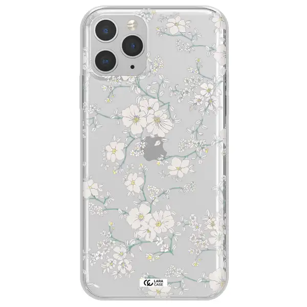 White Flower Apple iPhone 11 pro Clear TPU Case