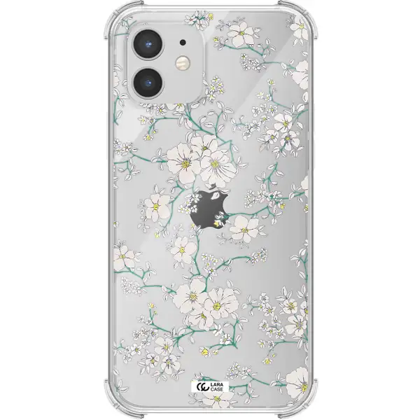 White Flower Apple iPhone 12 Clear PC Case