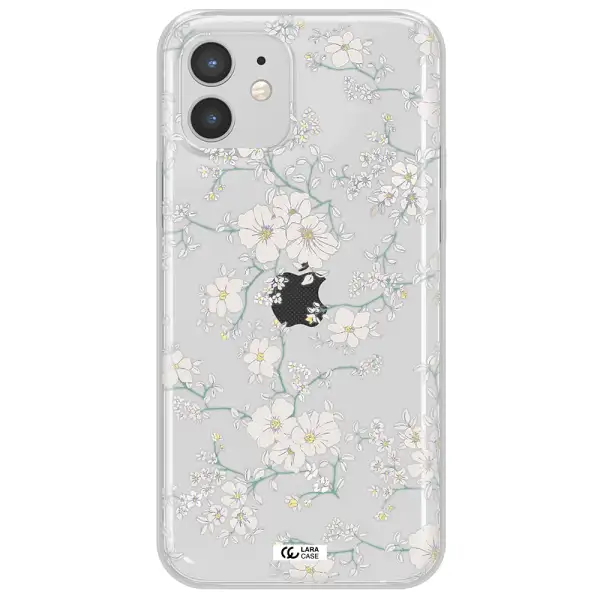White Flower Apple iPhone 12 Clear TPU Case