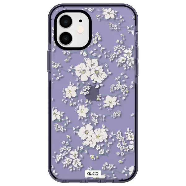 White Flower Apple iPhone 12 impact Lilac Case