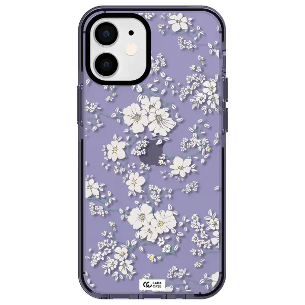 White Flower Apple iPhone 12 mini impact Lilac Case