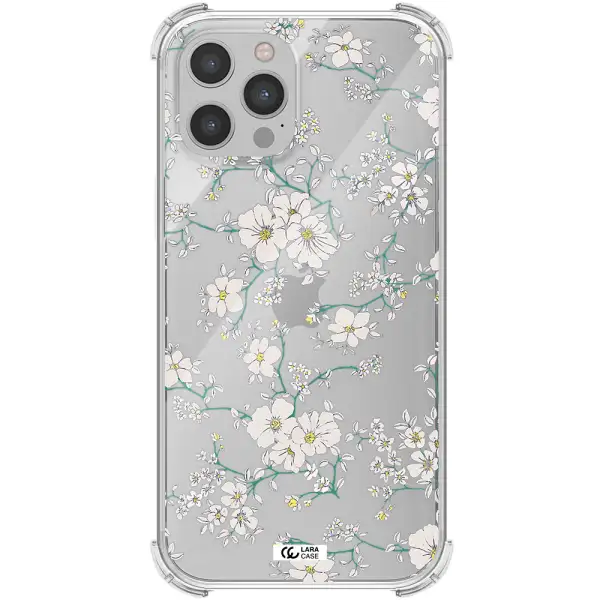 White Flower Apple iPhone 12 pro Clear PC Case