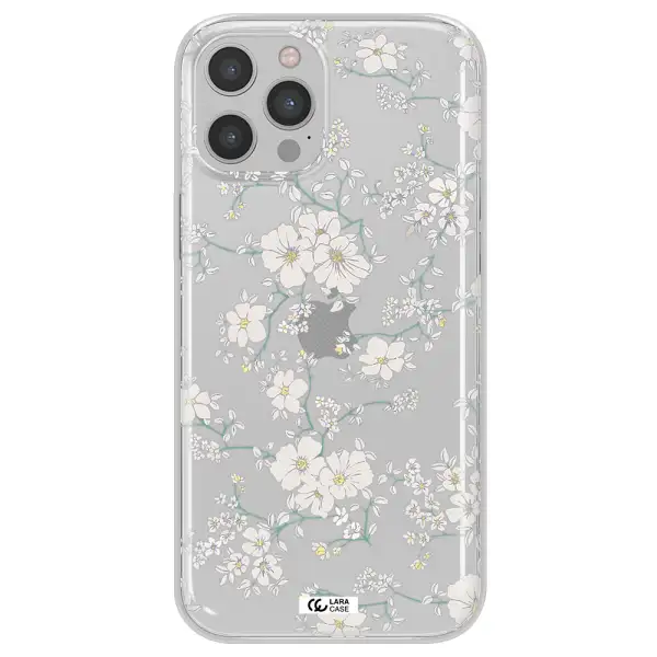 White Flower Apple iPhone 12 pro Clear TPU Case