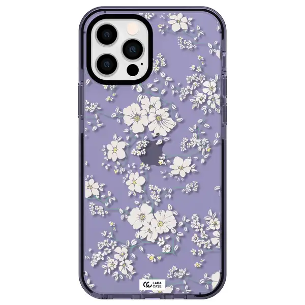 White Flower Apple iPhone 12 pro impact Lilac Case