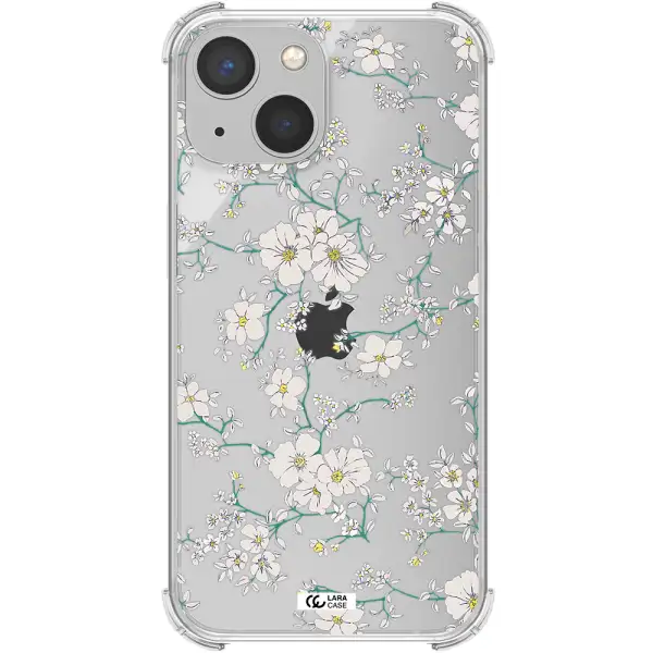 White Flower Apple iPhone 13 Clear PC Case