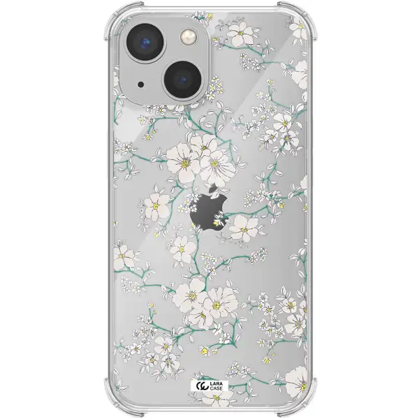 White Flower Apple iPhone 13 mini Clear PC Case