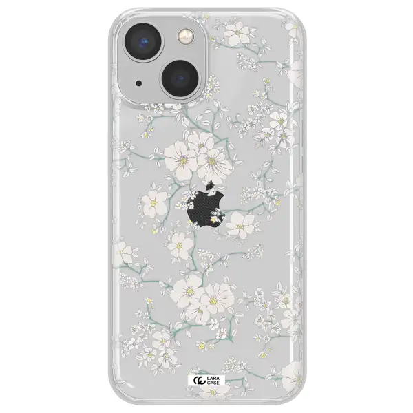 White Flower Apple iPhone 13 mini Clear TPU Case