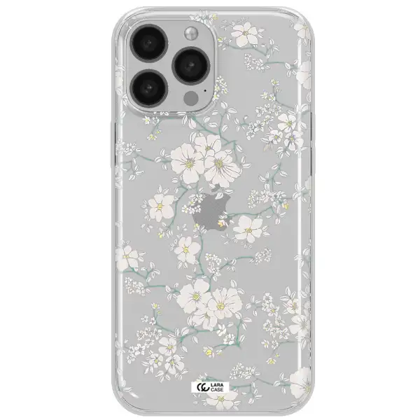 White Flower Apple iPhone 13 Pro Clear TPU Case