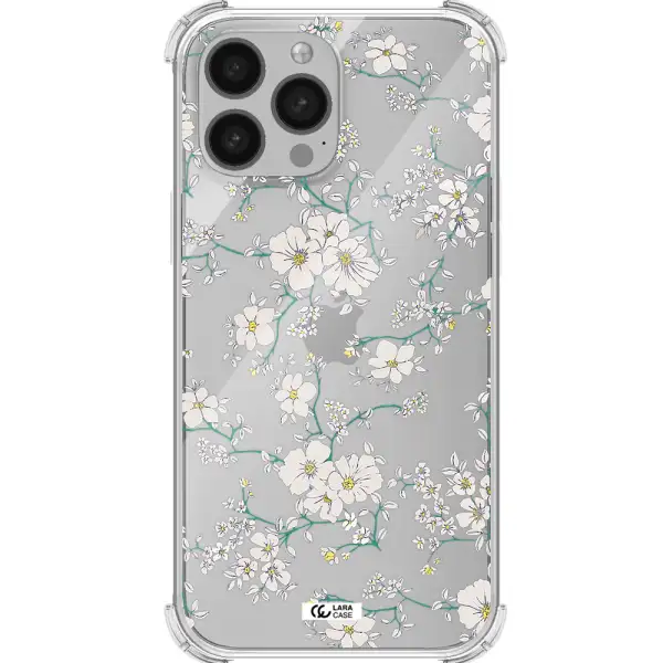 White Flower Apple iPhone 13 Pro Max Clear PC Case