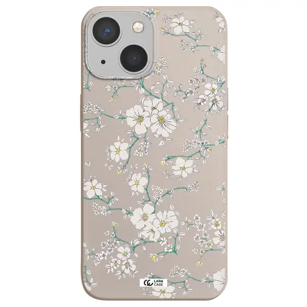 White Flower Apple iPhone 13 Silicone Stone Case