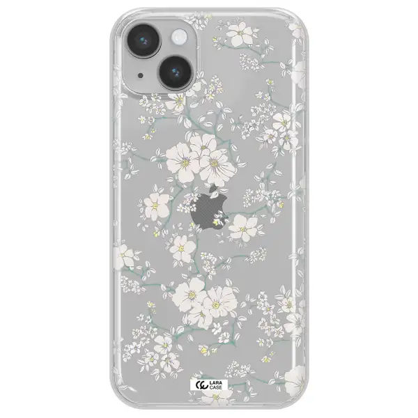 White Flower Apple iPhone 14 Clear TPU Case