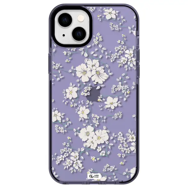 White Flower Apple iPhone 14 plus impact Lilac Case