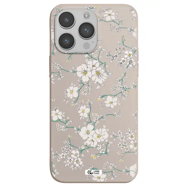 White Flower Apple iPhone 14 pro max Silicone Stone Case