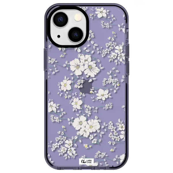 White Flower Apple iPhone 15 impact Lilac Case