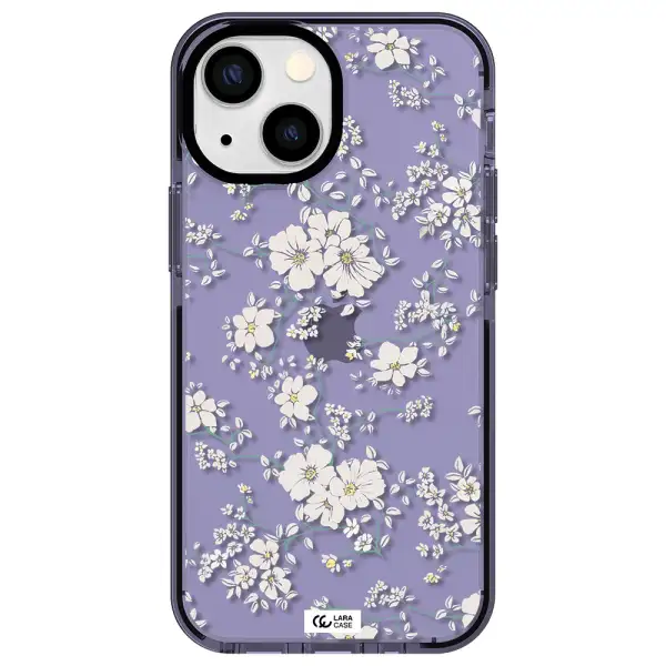 White Flower Apple iPhone 15 Plus impact Lilac Case