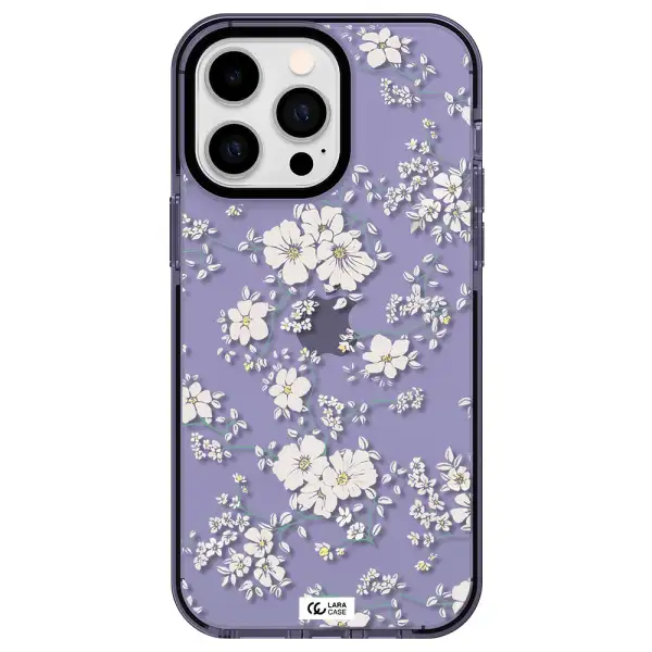 White Flower Apple iPhone 15 Pro impact Lilac Case