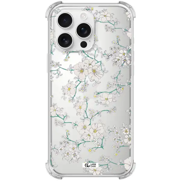 White Flower Apple Iphone 16 Pro Max Clear Pc Case
