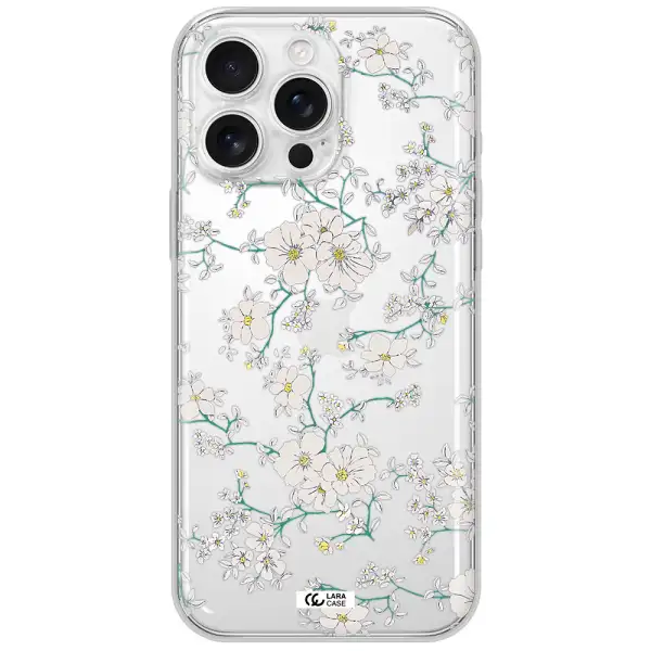 White Flower Apple Iphone 16 Pro Max Clear Tpu Case