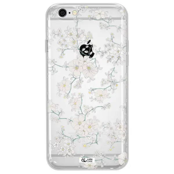 White Flower Apple iPhone 6 plus Clear TPU Case