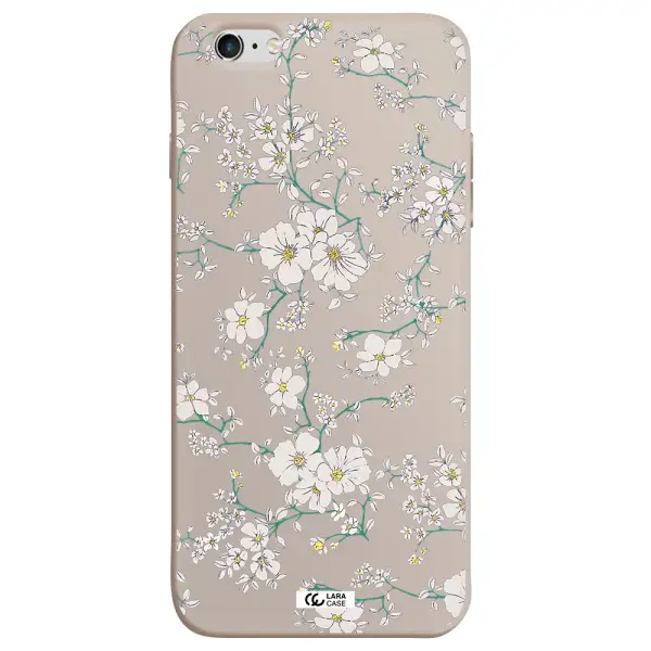 White Flower Apple iPhone 6 plus Silicone Stone Case