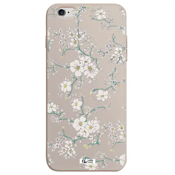 White Flower Apple iPhone 6S Silicone Stone Case