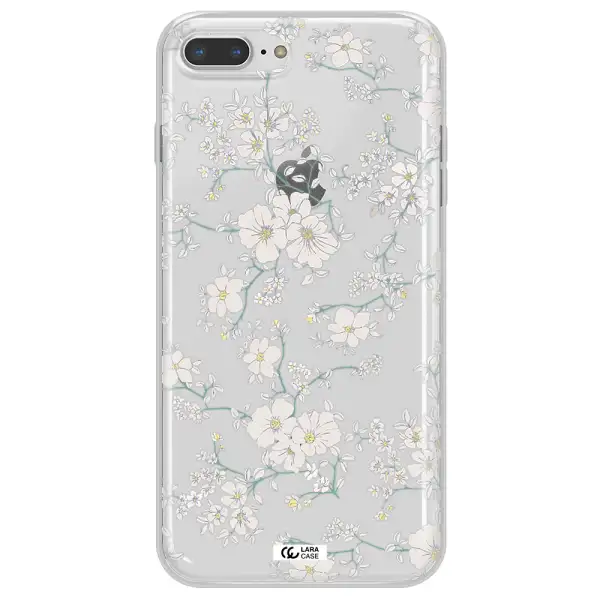 White Flower Apple iPhone 7 plus Clear TPU Case