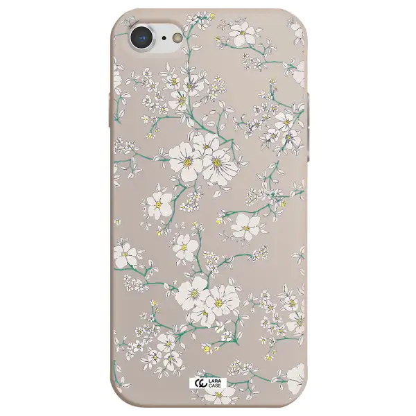 White Flower Apple iPhone 7 Silicone Stone Case