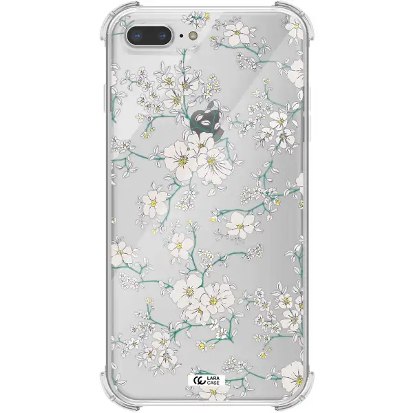 White Flower Apple iPhone 8 plus Clear PC Case