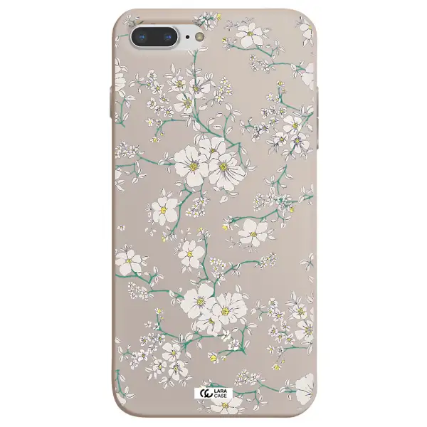 White Flower Apple iPhone 8 plus Silicone Stone Case