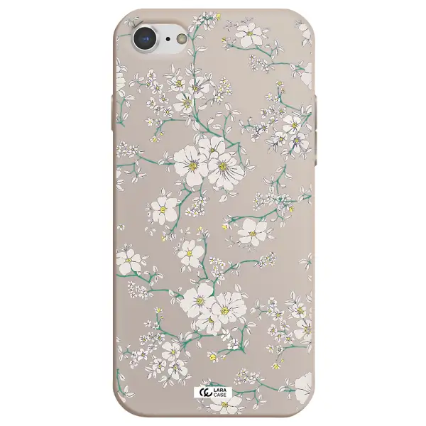 White Flower Apple iPhone 8 Silicone Stone Case