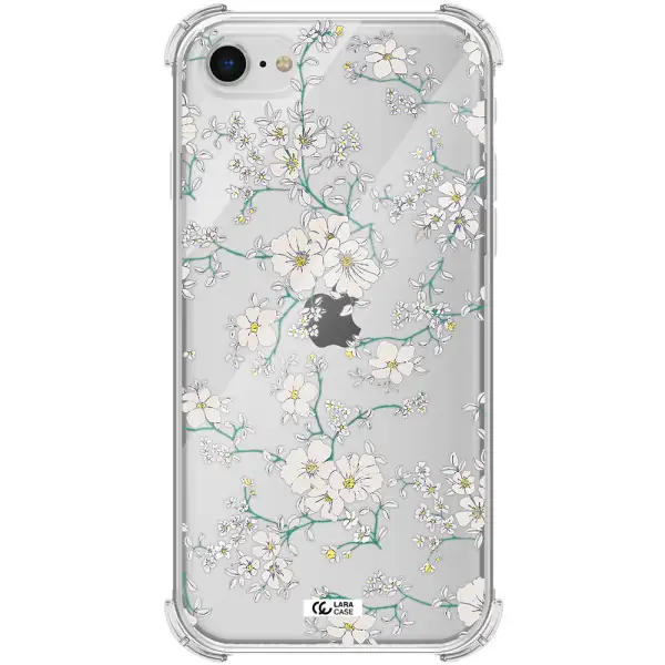 White Flower Apple iPhone se 2020 Clear PC Case