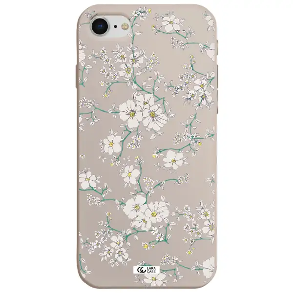 White Flower Apple iPhone se 2020 Silicone Stone Case