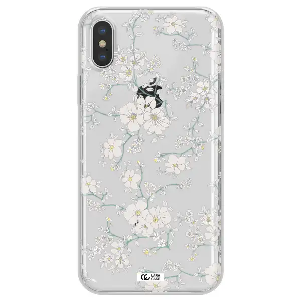 White Flower Apple iPhone X Clear TPU Case