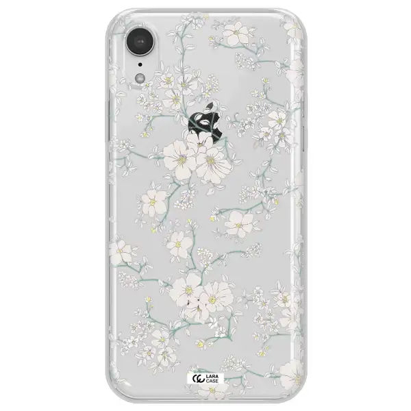 White Flower Apple iPhone XR Clear TPU Case