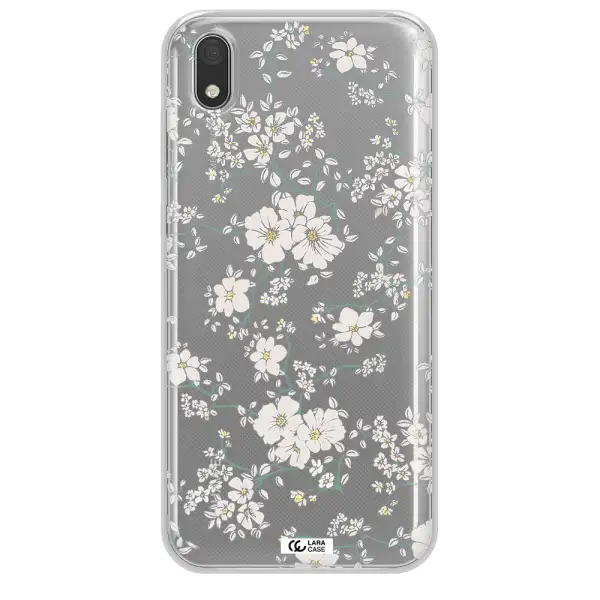 White Flower Huawei Honor 8S Clear TPU Case