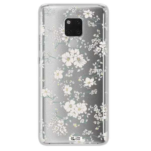White Flower Huawei Mate 20X Clear TPU Case
